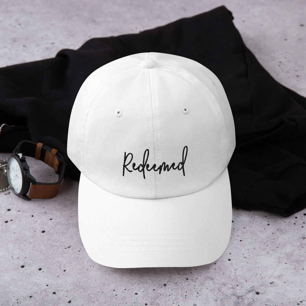 Redeemed (Black Embroidered) Hat