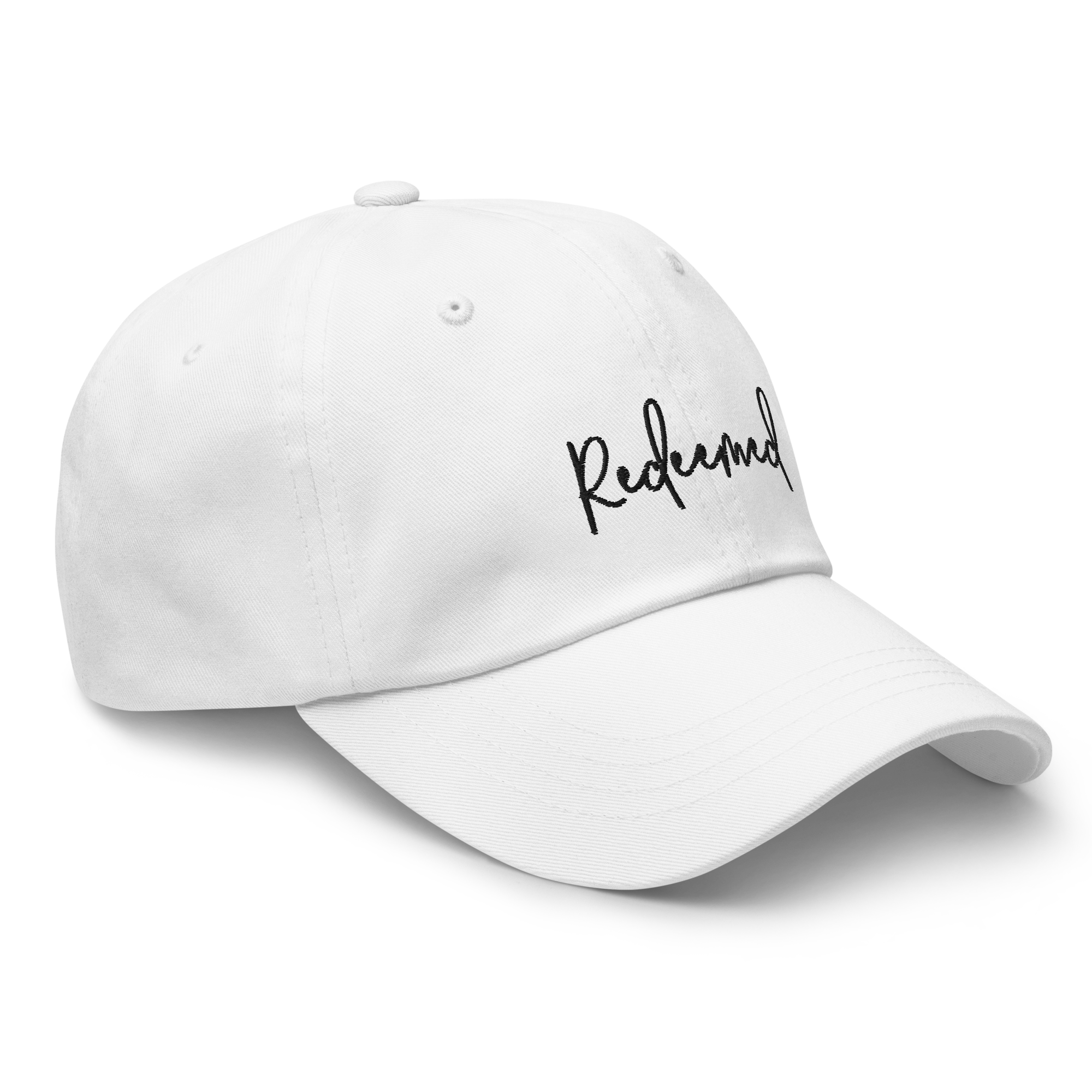 Redeemed (Black Embroidered) Hat
